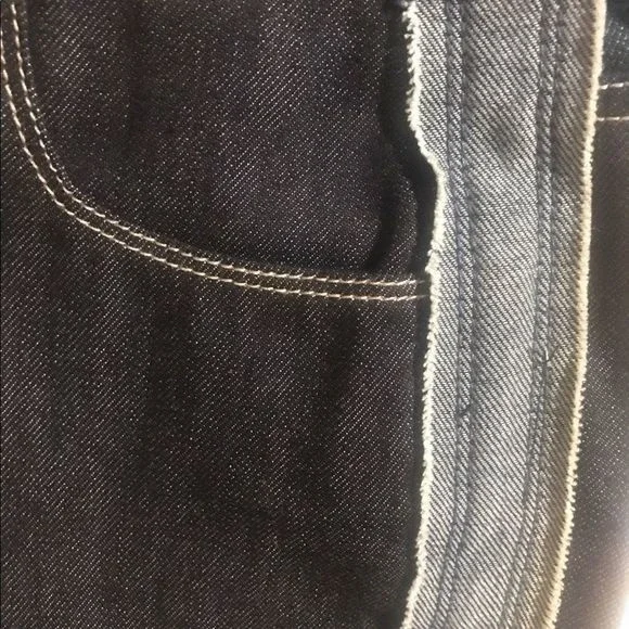 PAIGE Jeans Monica Tux JJ Skinny Dark Denim Frayed Light Blue Tux Sides Size 27 - Picture 4 of 11